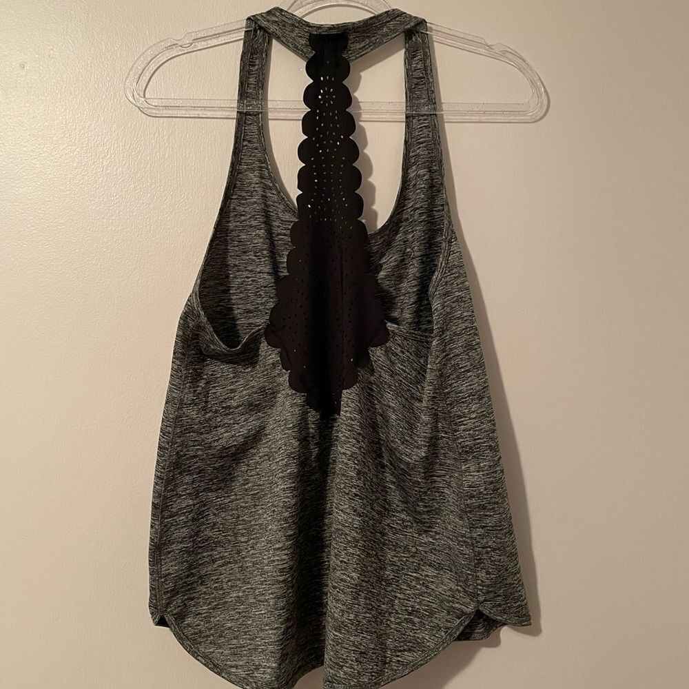 Heather grey laser cut racer back tank top